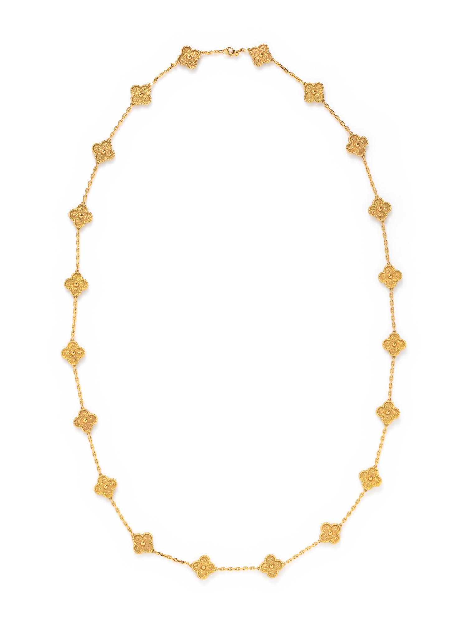 VAN CLEEF & ARPELS, YELLOW GOLD 'VINTAGE ALHAMBRA' NECKLACE