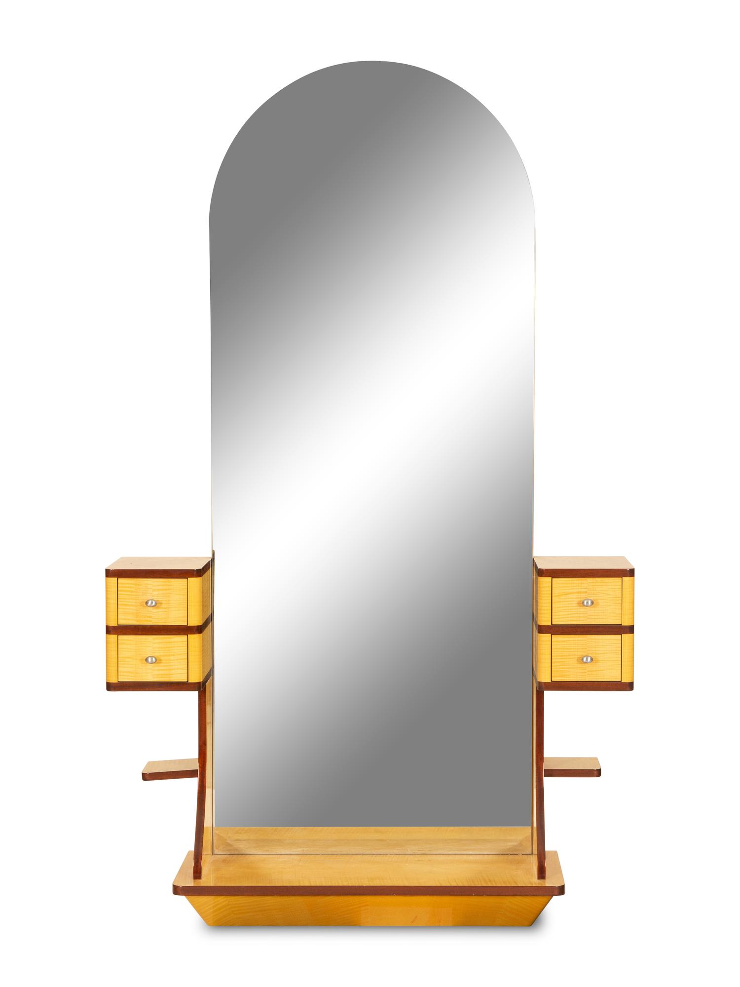 An Art Deco Style Satinwood Vanity with Mirror Back — 20th Century