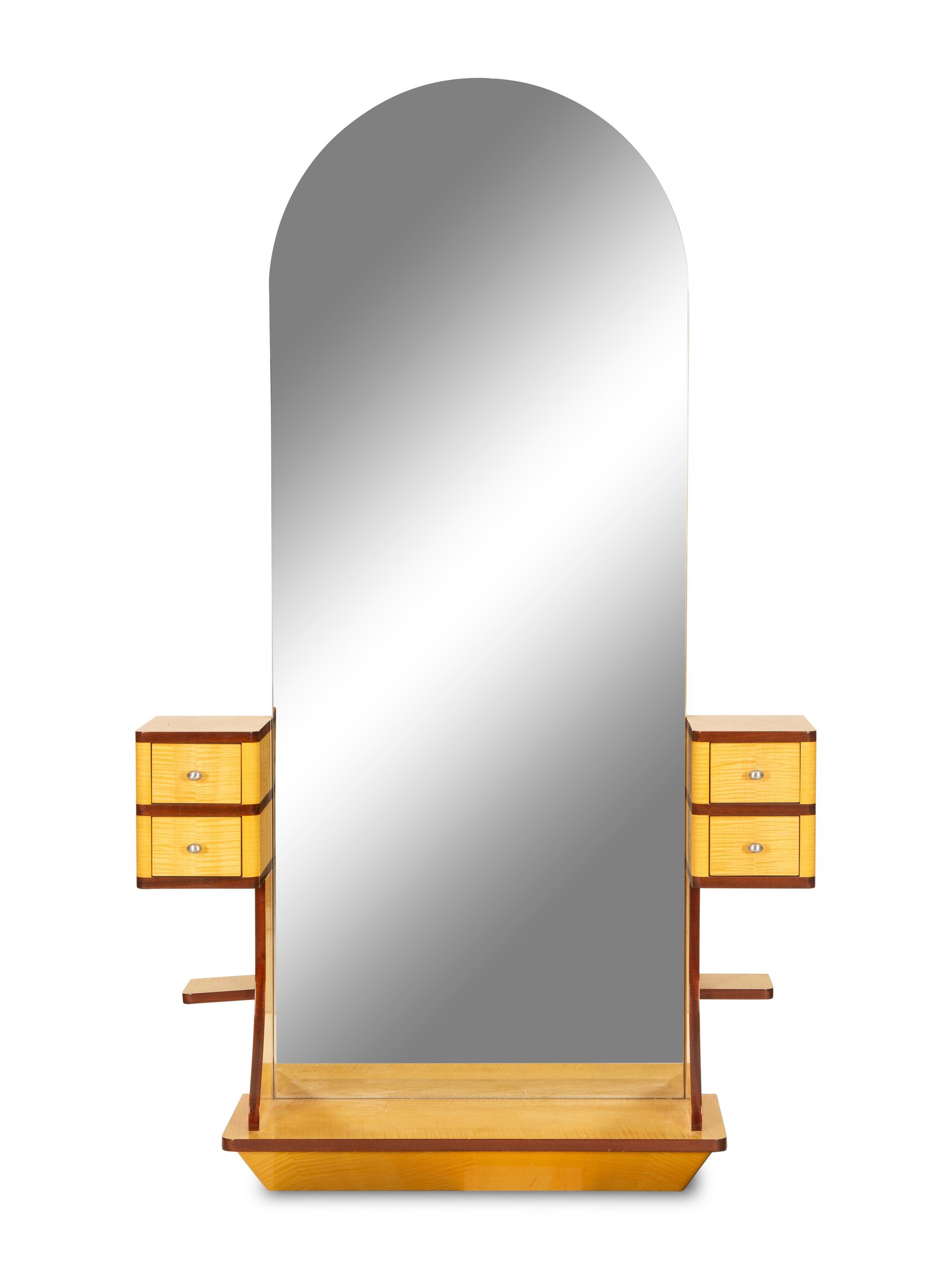 An Art Deco Style Satinwood Vanity with Mirror Back — 20th Century