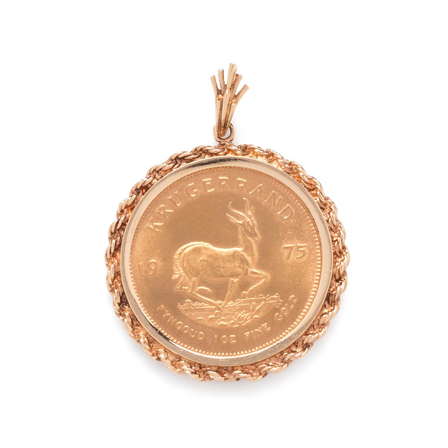 YELLOW GOLD AND KRUGERRAND COIN PENDANT