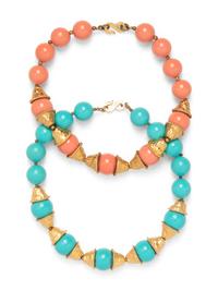 Two Necklaces Attributed to Grosse and Strand of Glass Beads Attributed to Christian Dior