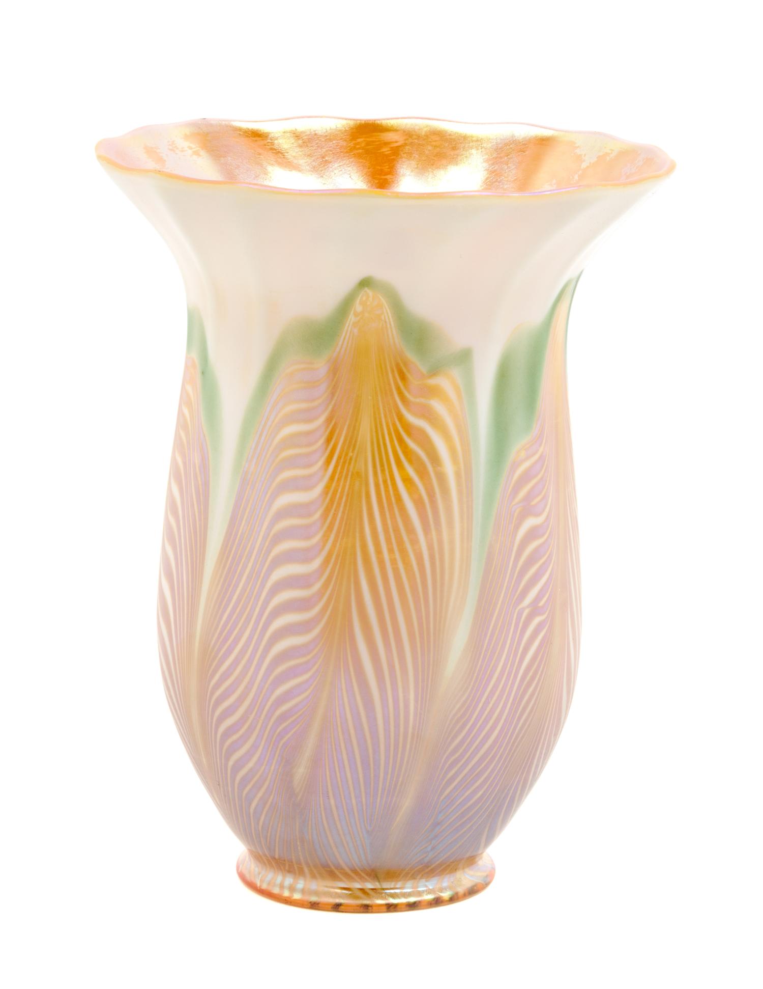 A Quezal Glass Shade Height 6 inches.