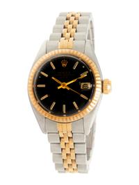 ROLEX, REF. 6917 STAINLESS STEEL AND YELLOW GOLD 'OYSTER PERPETUAL DATE' WATCH
