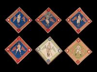 A Group of Six Assorted 1914 B-18 Baseball Quilt Flannel Panels,
