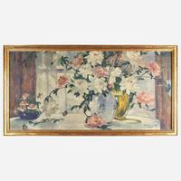 Jonas Lie (American/Norwegian, 1880–1940) Peonies in Full Bloom on the Breakfast Table