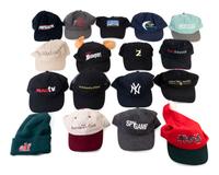 (Film Clothes) A group of unsigned baseball caps and hats from movies and TV shows, comprising: