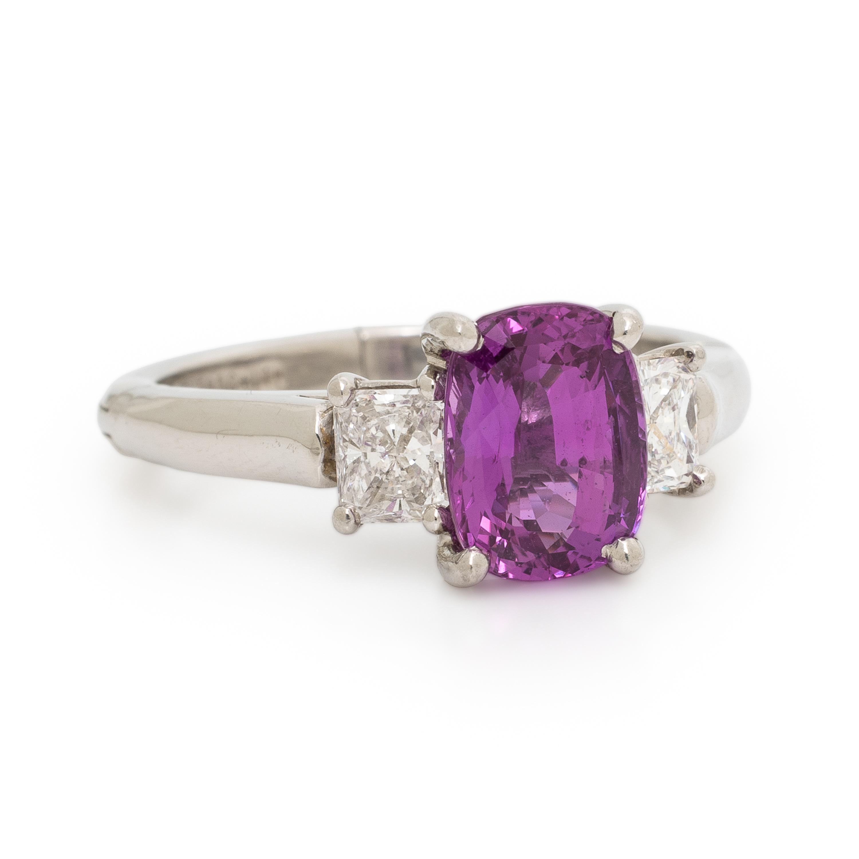 Pink Sapphire and Diamond Ring