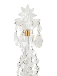 A Pair of Cut and Faceted Glass Two-Light Girandole Candelabra