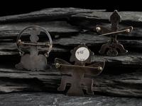 Zuni Silver and Inlay Knifewing Pins