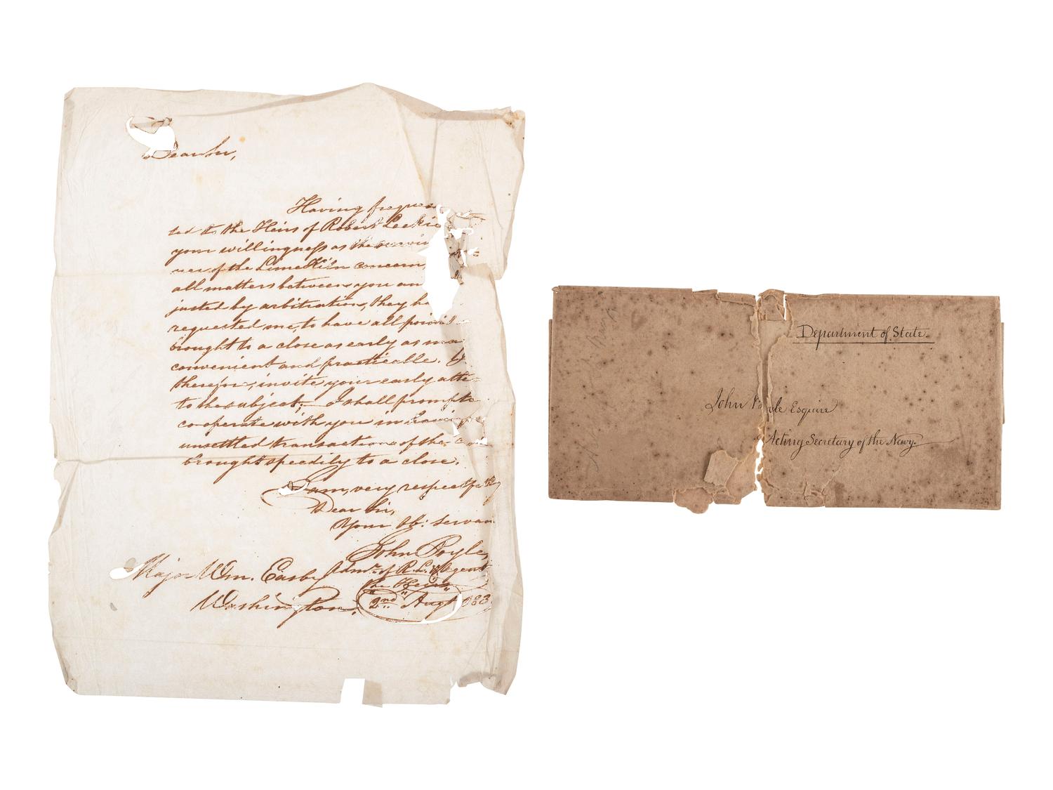 [ILLINOIS] -- [BOYLE, John (1777-1849)]. Archive of correspondence and documents related to the land holdings of speculator, businessman, and Secretary of the Navy John Boyle.