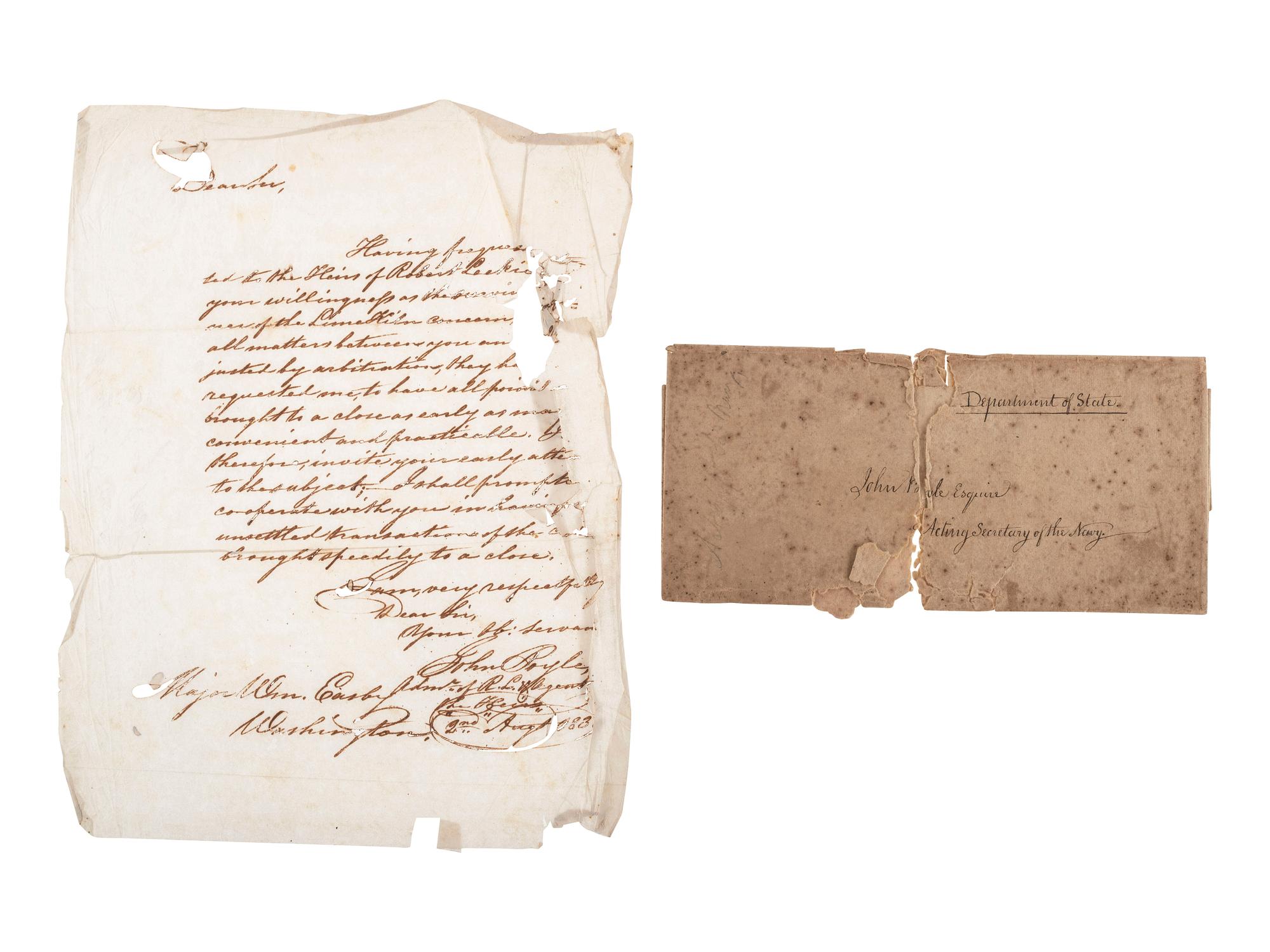 [ILLINOIS] -- [BOYLE, John (1777-1849)]. Archive of correspondence and documents related to the land holdings of speculator, businessman, and Secretary of the Navy John Boyle.