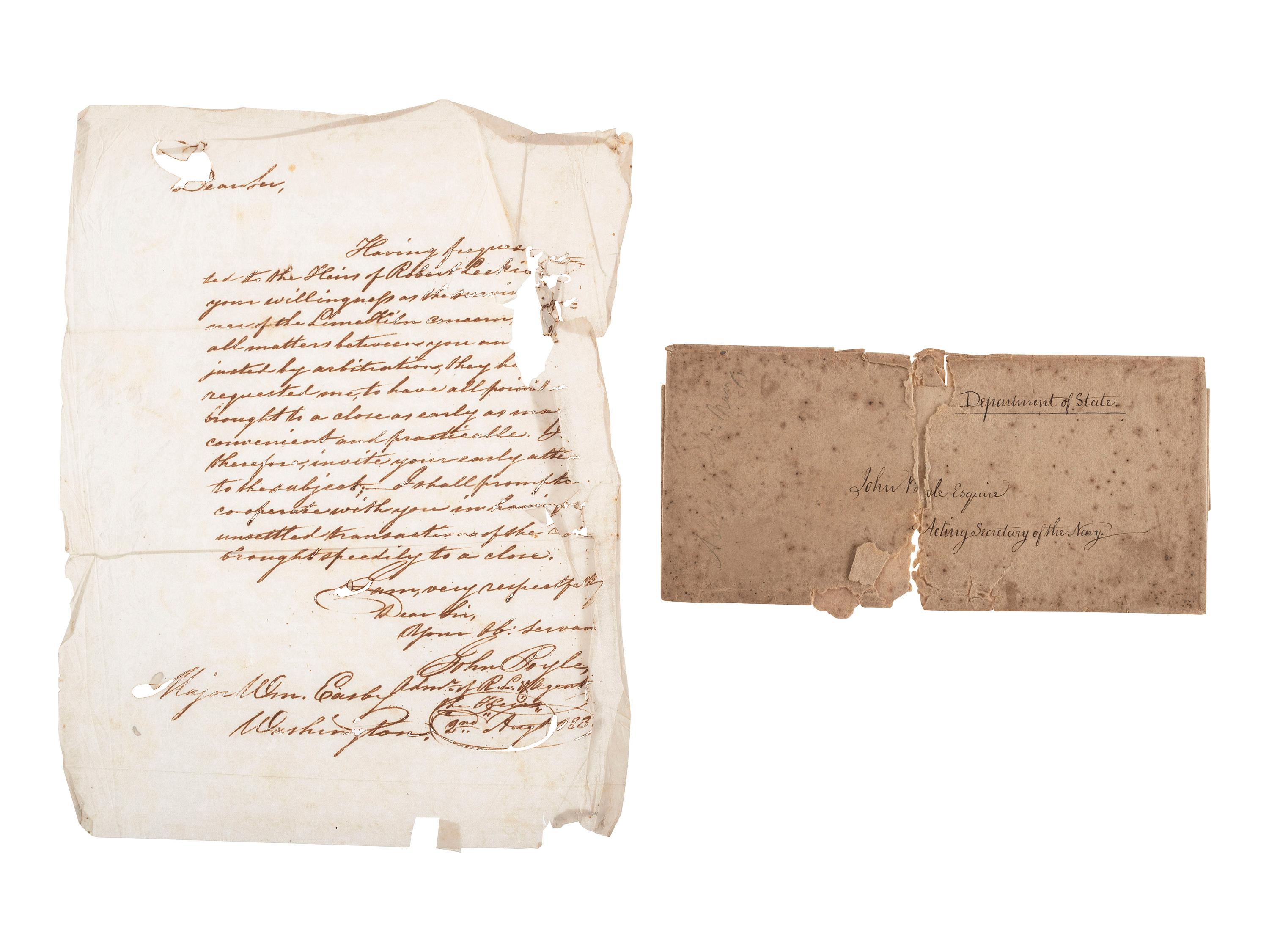 [ILLINOIS] -- [BOYLE, John (1777-1849)]. Archive of correspondence and documents related to the land holdings of speculator, businessman, and Secretary of the Navy John Boyle.