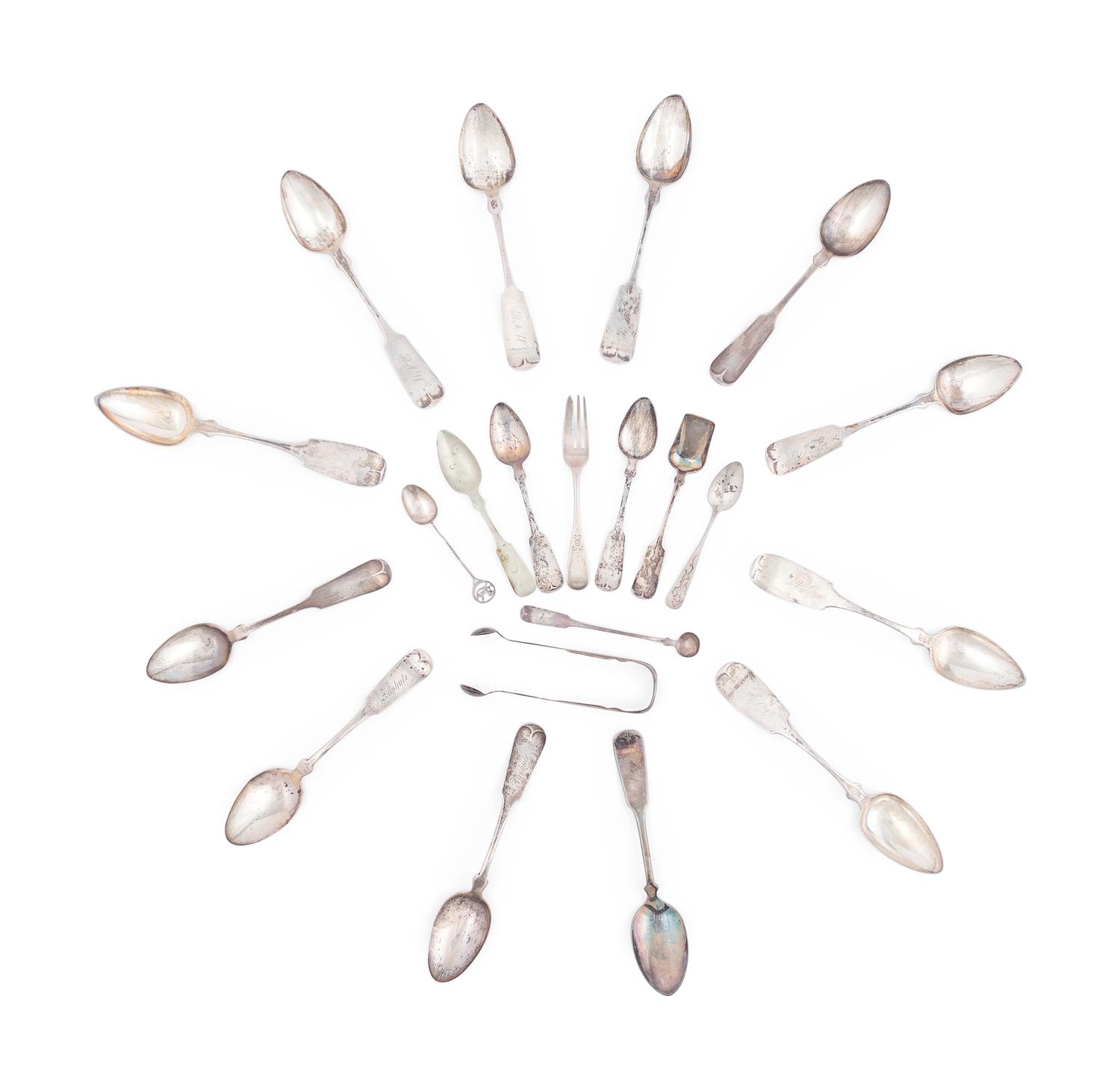 A Collection of Forty-Eight American Coin Silver Spoons