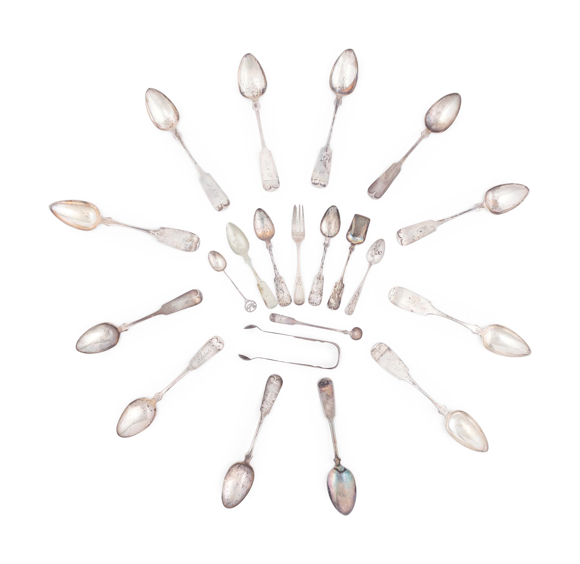 A Collection of Forty-Eight American Coin Silver Spoons
