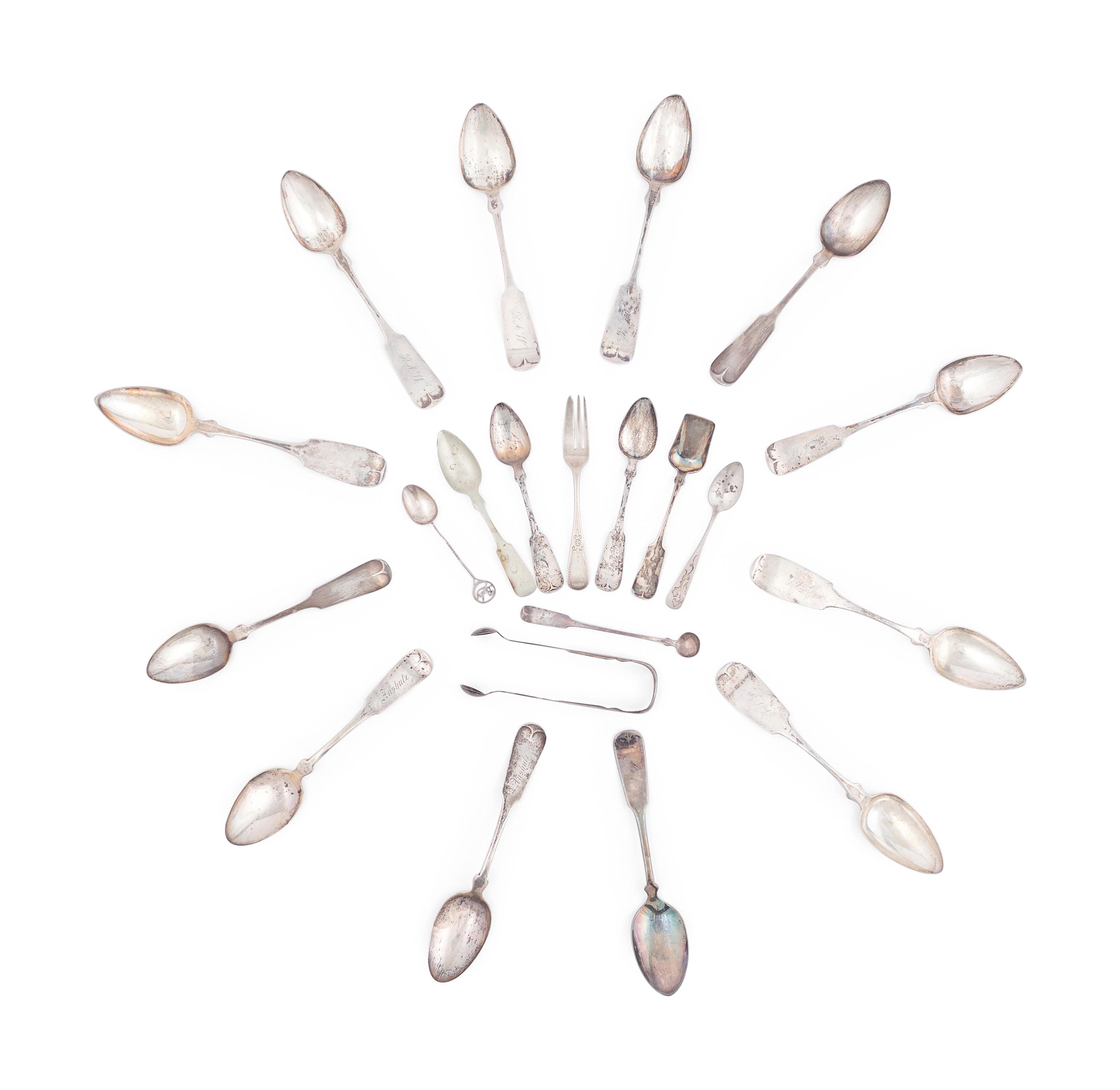 A Collection of Forty-Eight American Coin Silver Spoons