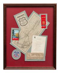 Group of Framed Union Pacific Western Railway Memorabilia