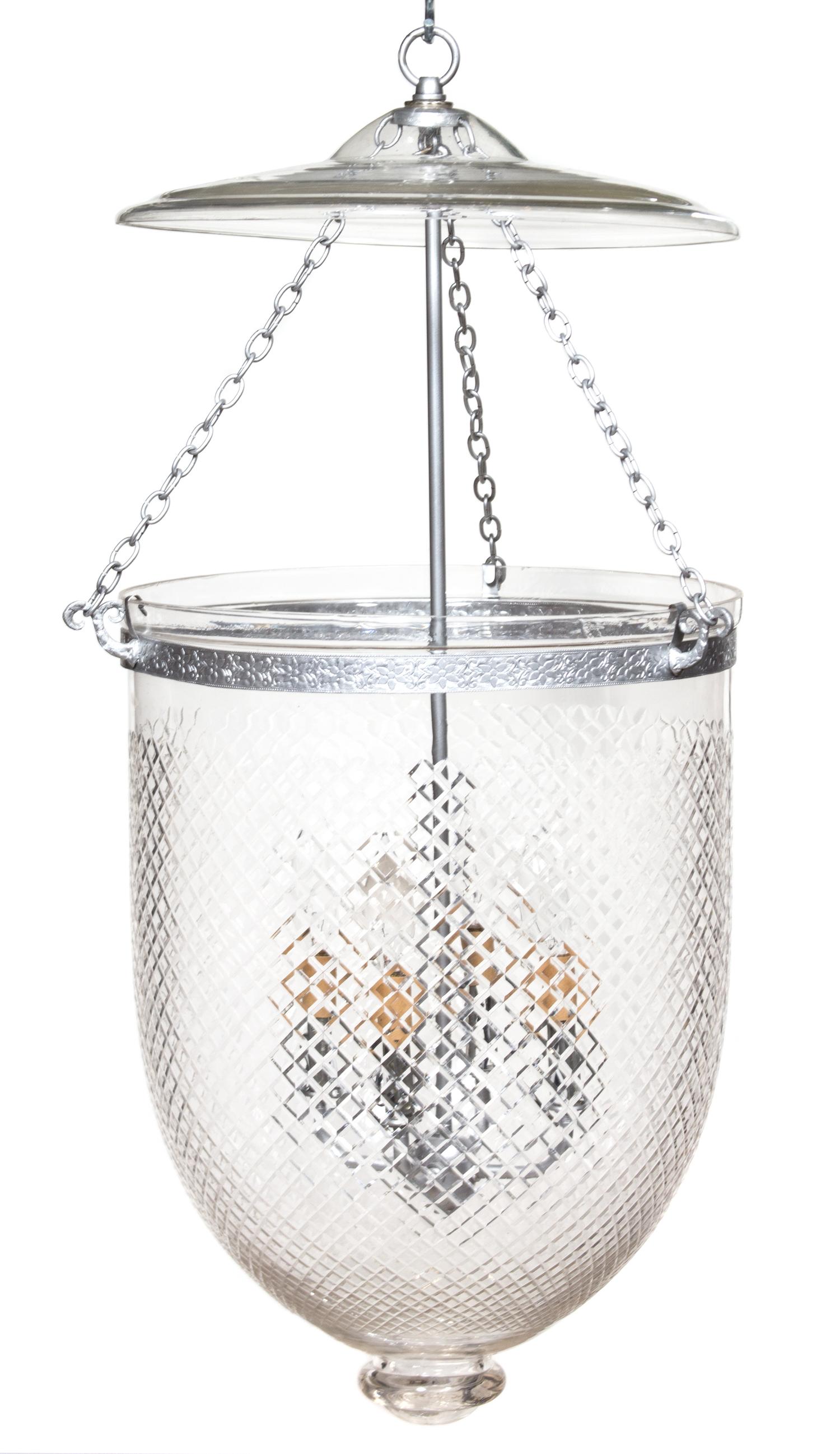 A Bell-Form Glass Fixture Height 20 x diameter 13 inches. — 20TH CENTURY