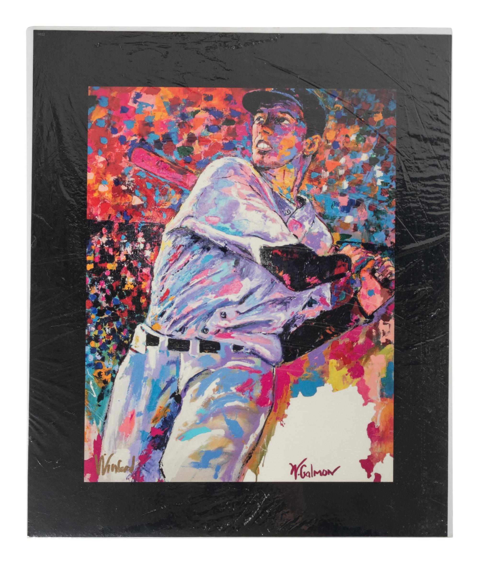 A Group of Five Works of Baseball Art Including Carl Yastrzemski Signed Autograph,