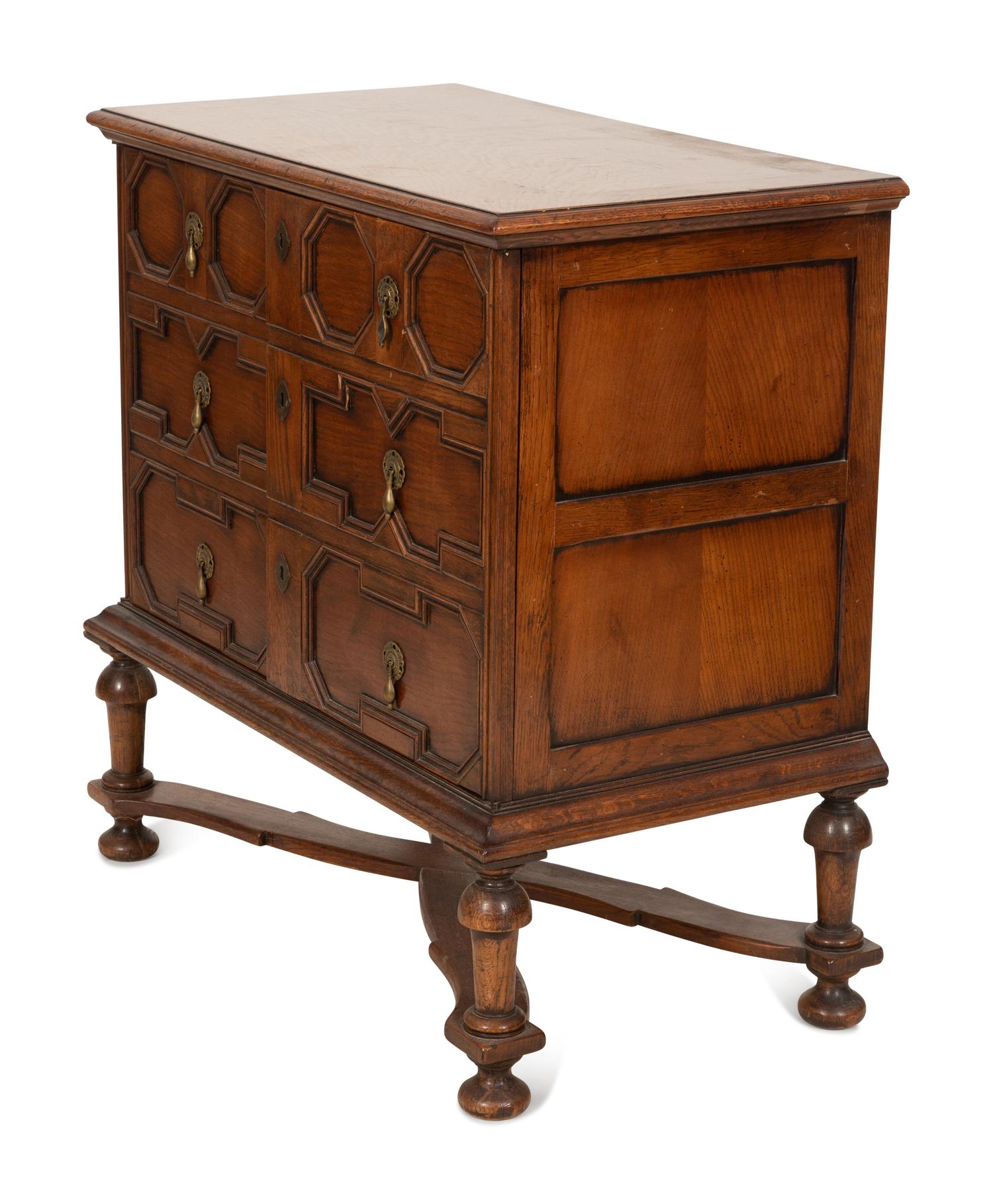 A William and Mary Style Oak Two Door Cabinet