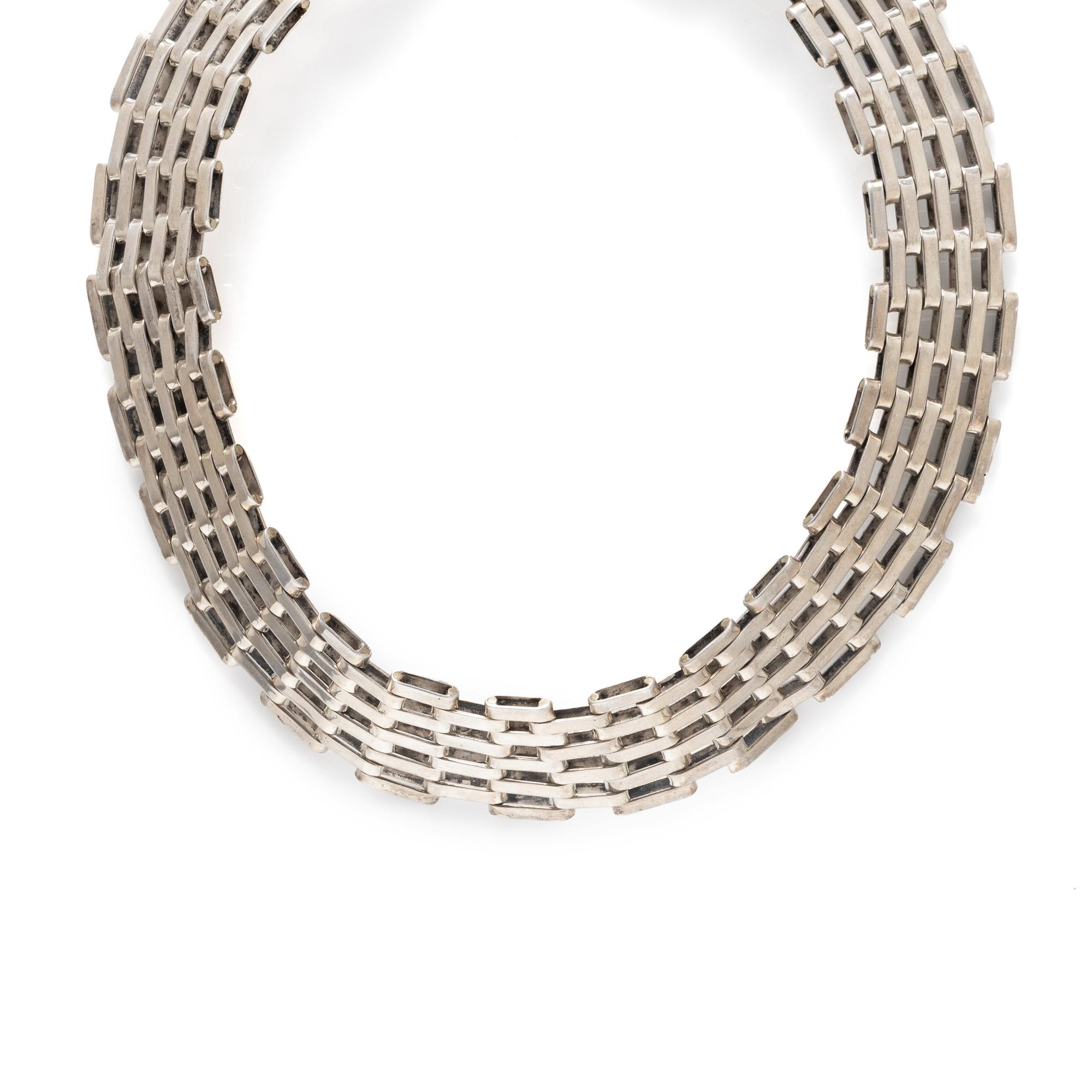 MEXICAN, STERLING SILVER COLLAR NECKLACE