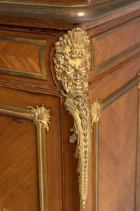 A Louis XV Style Gilt Bronze Mounted Mahogany Vitrine Cabinet
