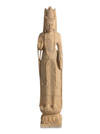 A Cast Stone Figure of a Bodhisattva