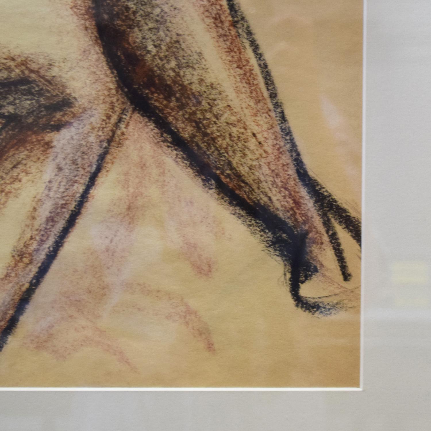 A Framed Pastel Figural Drawing 26.25" W x .5" D x 31.25" H — United States, 20th Century