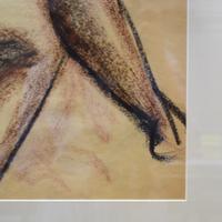 A Framed Pastel Figural Drawing 26.25" W x .5" D x 31.25" H — United States, 20th Century