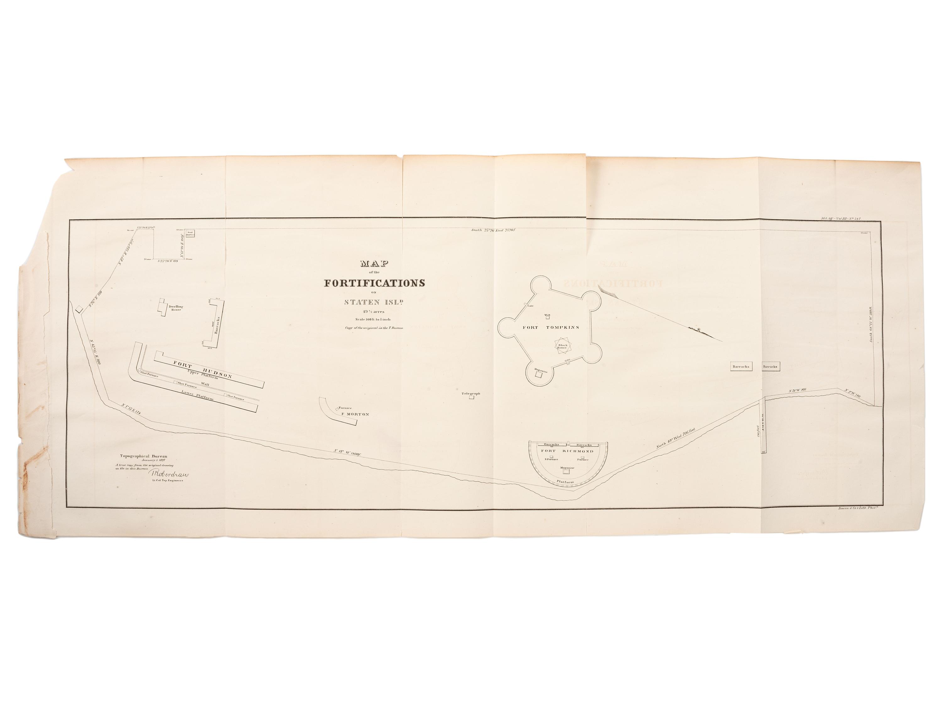 [MAPS & ATLASES]. [WELLS, Jacob]. Balloon View of Washington, May, 1861. New York: [Harper's Weekly], [1866?]. [ With :] Railroad Map of the State of New York . Buffalo, [1900].