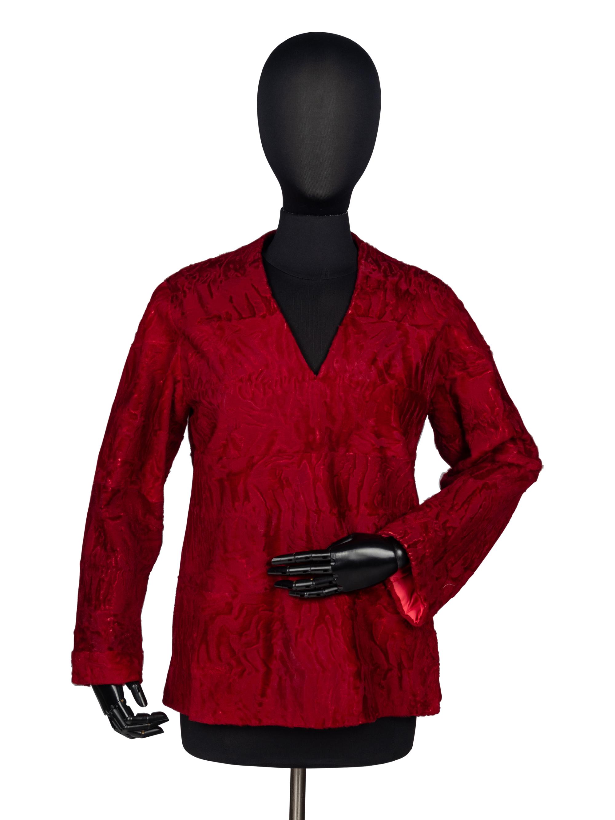 Maximilian Red Broadtail Top