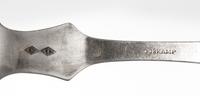 Three American Coin Silver Spoons, , comprising a pair of tablespoons, C. Oskamp, Cincinnati, OH, engraved M.M. Frank in script with a