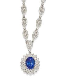 TANZANITE AND DIAMOND NECKLACE