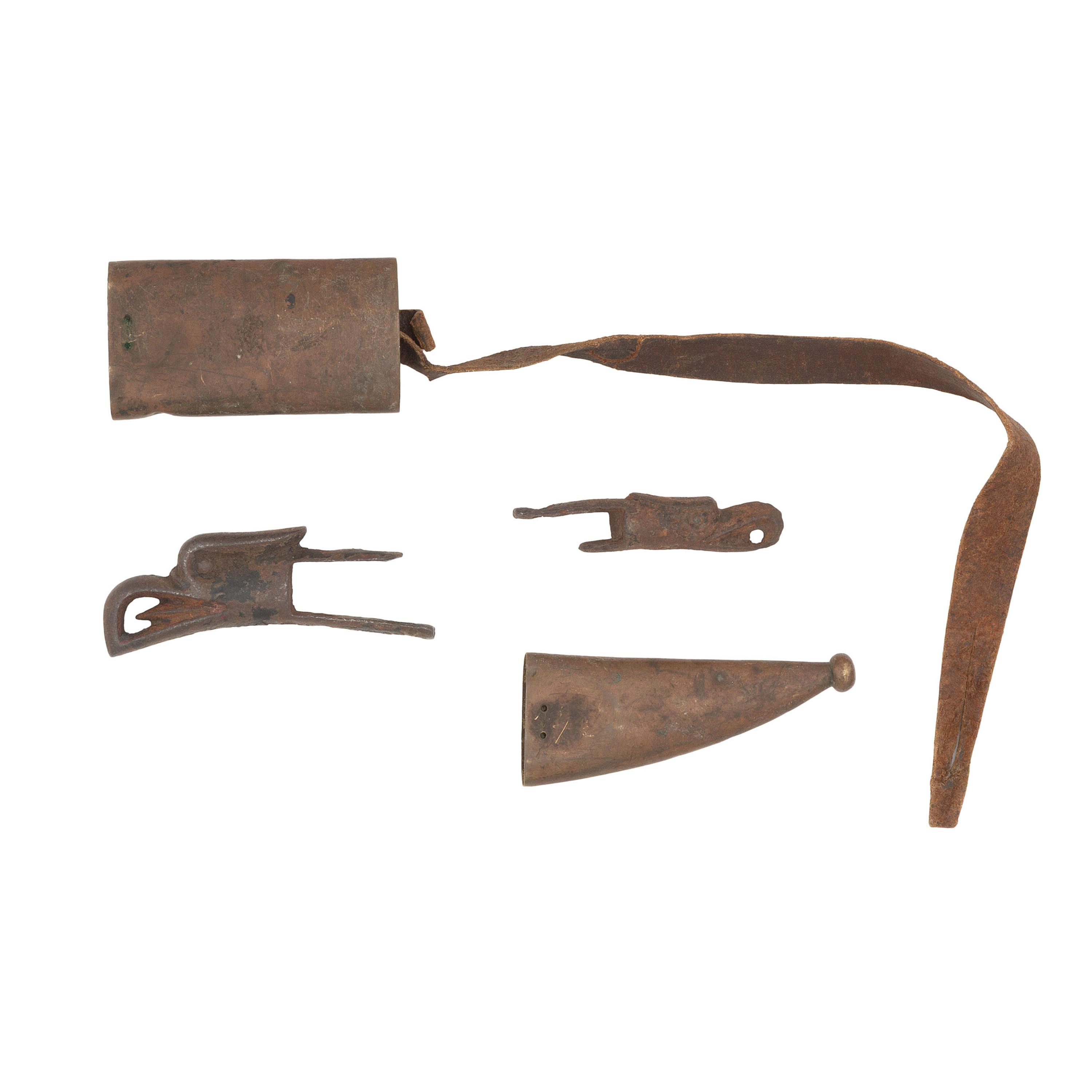 Assorted Dug Relic Condition Eagle Sword Parts and Brass Scabbard Parts