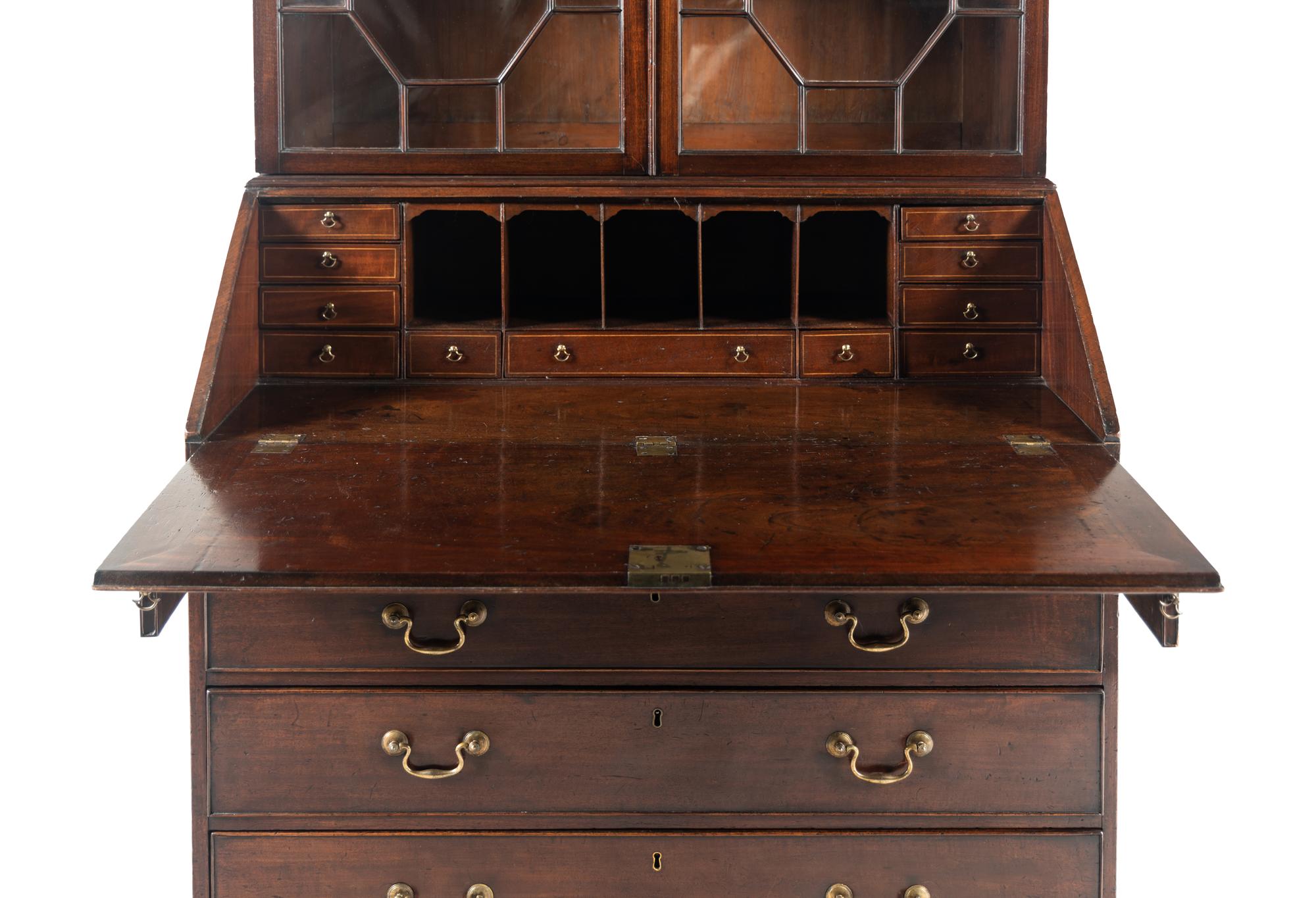 A George III Mahogany Bureau Bookcase