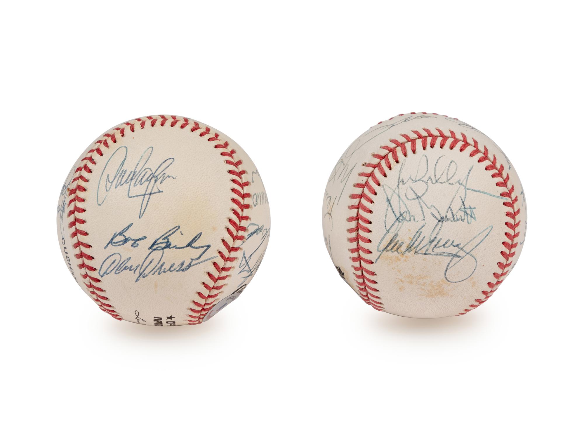 A 1975 Cincinnati Reds Team Signed Autograph Baseball Display (Beckett Authentication Services Letter),
