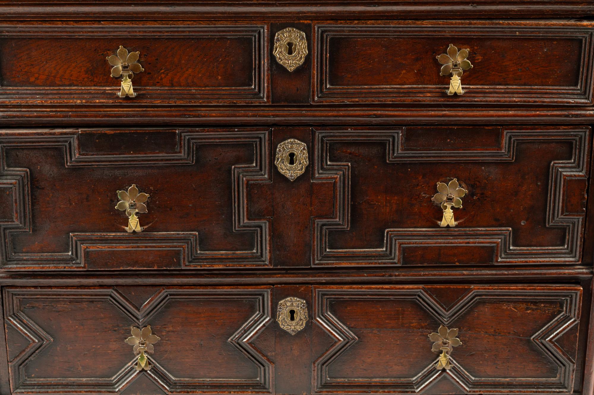 A Charles II Oak Chest of Drawers