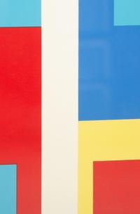 Oval Composition in Reds and Blues, Vertical Blue Ellipse and Series I, c irca 1970 (three works)