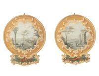 A Pair of Italian Capriccio Painted Wall Appliques