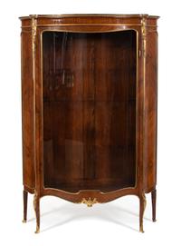 A Louis XV Style Gilt Bronze Mounted Kingwood Vitrine