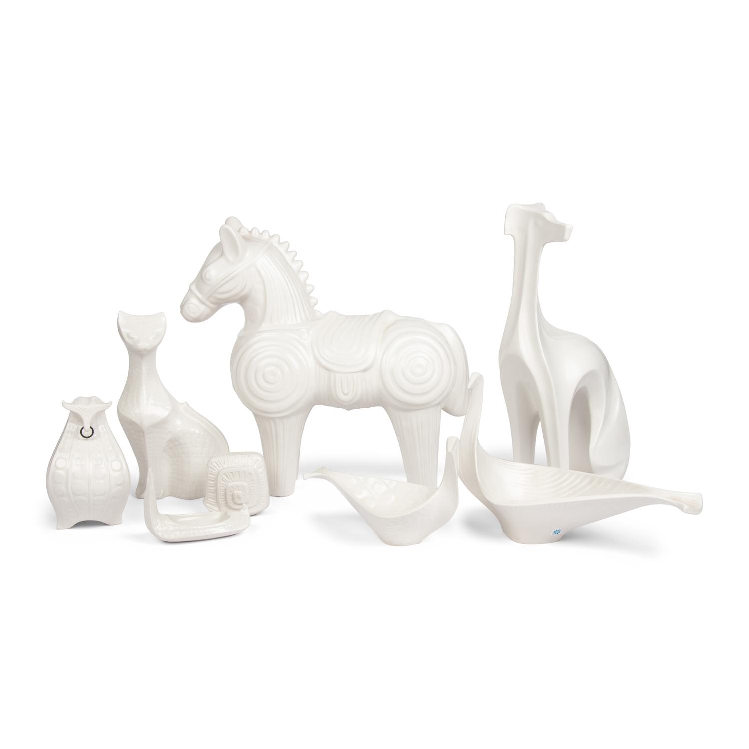 A Collection of Seven Jonathan Adler Ceramic Animals