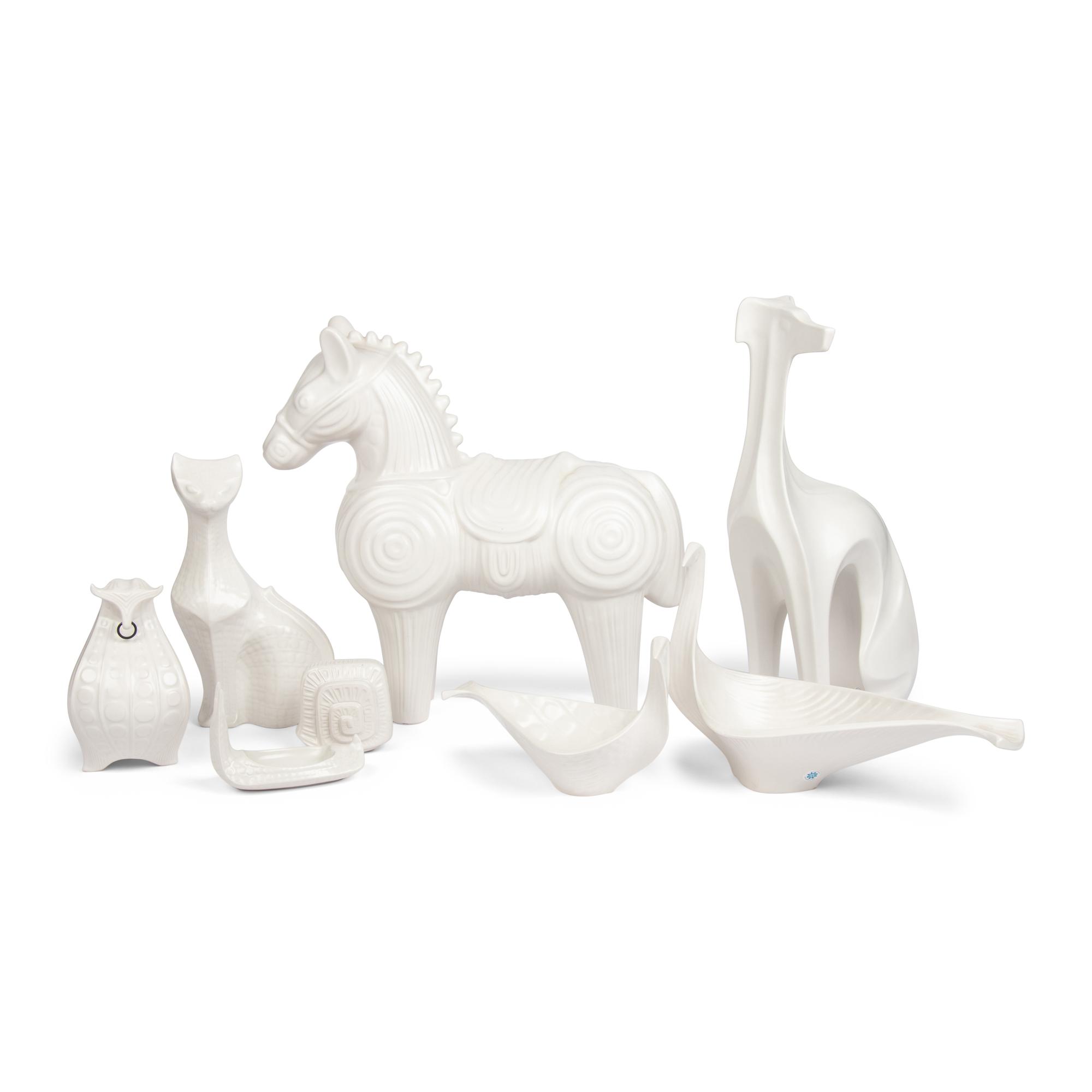 A Collection of Seven Jonathan Adler Ceramic Animals