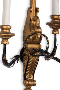 Six Painted Wood and Metal Swan Form Sconces