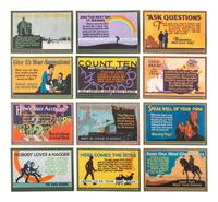Twelve Motivational 'Action Poster' Lithograph Cards