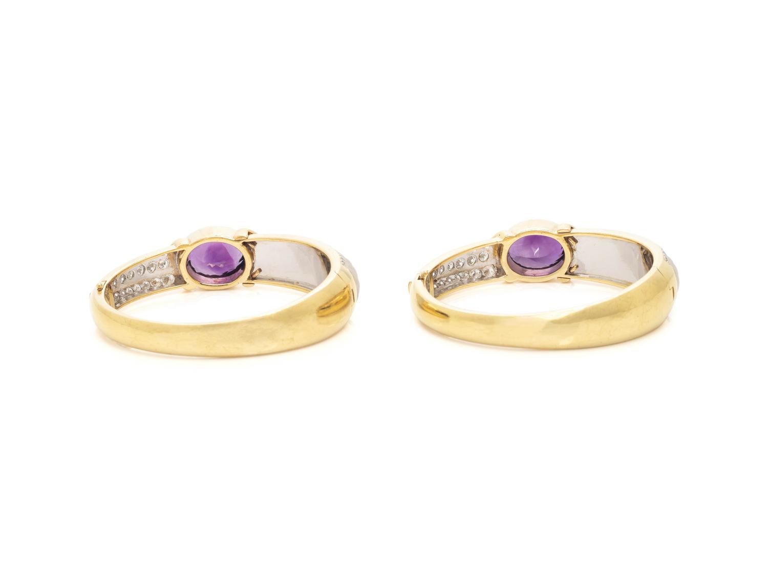 AMETHYST, ROCK CRYSTAL AND DIAMOND BANGLE BRACELET SET