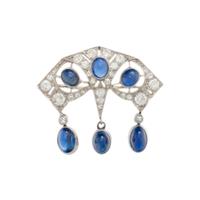 SAPPHIRE AND DIAMOND BROOCH