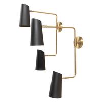 Contemporary Design 21st Century — A Pair of Brass Double Swing-Arm Sconces