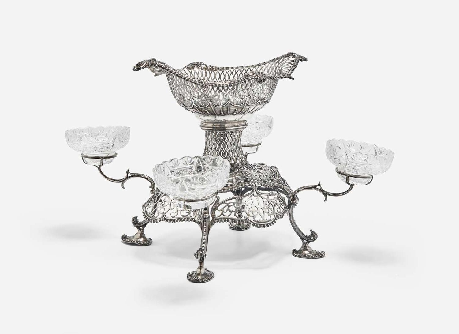 A George III sterling silver epergne, Thomas Pitts I, London, 1769
