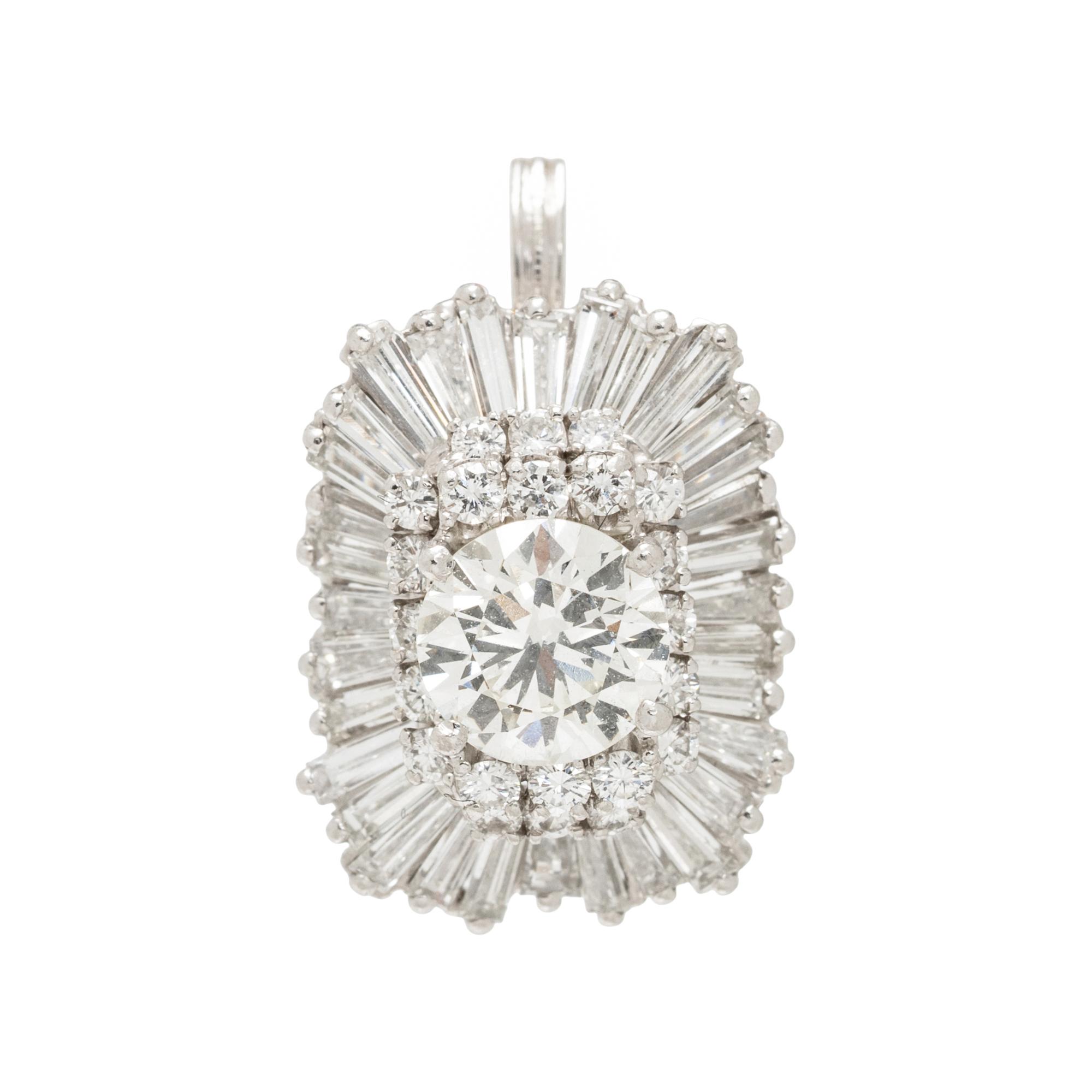 DIAMOND AND PLATINUM BALLERINA RING PENDANT