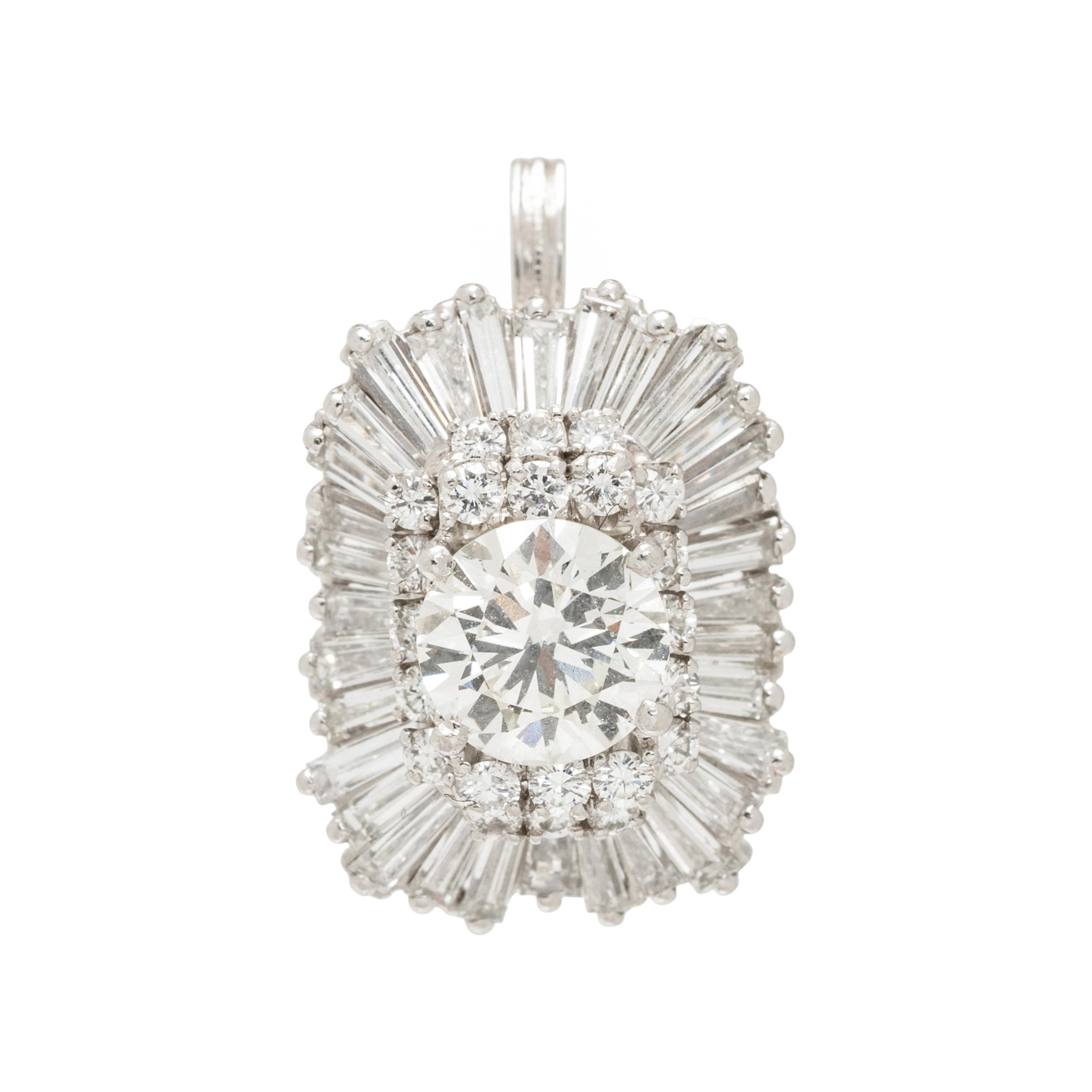 DIAMOND AND PLATINUM BALLERINA RING PENDANT