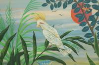 Tropical Landscape with Cockatoo